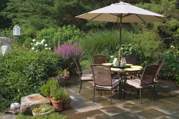 stone patio - patios versus decks